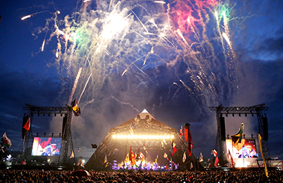 Arcade Fire performs at Glastonbury