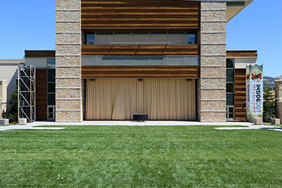 Green Music Center’s lawn seating area, featuring the ARCS WIDE front-fills and K2/SB28 towers (the house right array/stack is hidden behind a scrim)