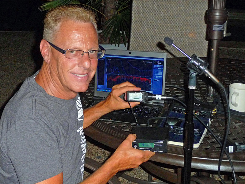 Churchill Downs, best known as the home of the Kentucky Derby, turned to Dallas, TX-based Marsh/PMK International, LLC for an update to the horse racing track’s outdoor sound system. Dave Marsh, the firm's president, is pictured here with Lectrosonics’ TM400 Wireless System for Test and Measurement, which played a key role
