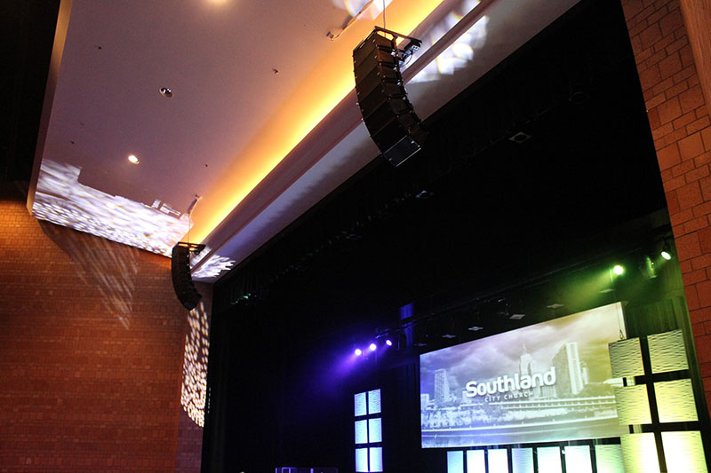 Excel AV Group, based in Maple Grove, MN, has been supporting Southland City Church’s Sunday services within Lakeville High School’s auditorium with a gear package that includes dB Technologies’ DVA-Series Line Array components