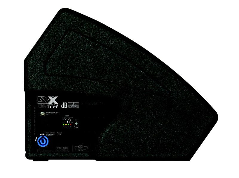 dB Technologies DVX Theater Series Stage Monitors. The DVX DM12 TH is pictured here from the right side view.