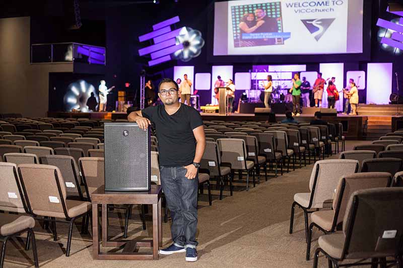 Supernatural Designz’ Simon Estrada Jr., who also serves as VICC’s campus sound engineer and the church’s Praise and Worship leader, installed D.A.S. Aero 12A, LX-218CA subwoofers, Road 12A floor monitors and Artec 508A point source loudspeakers.