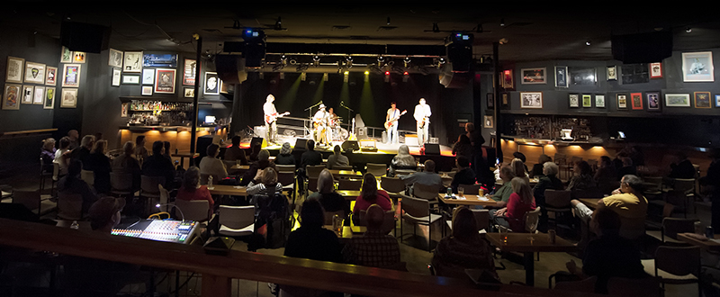 The interior of Austin music venue The Roost, featuring a RoomMatch system from Bose Professional Systems.   
