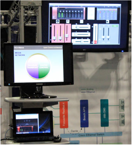 The OCA Alliance maintained a booth at AES in Los Angeles that featured live product demonstrations.
