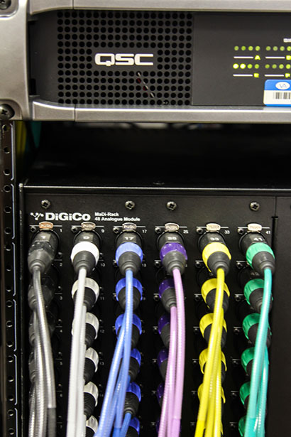 At Vineyard Church, the Q-Sys system serves primarily as an overall control and management platform for audio production by consolidating audio management
