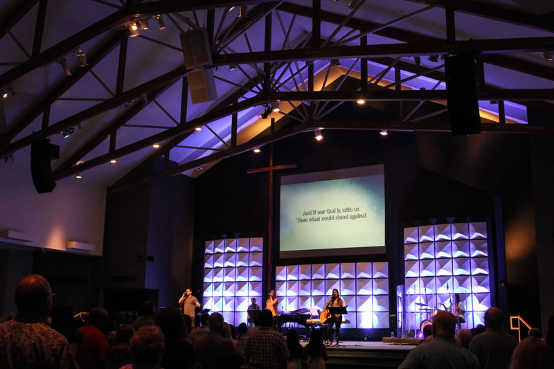 Trinity Sound Co., based in Corona, CA, has been turning to QSC’s Q-Sys network audio platform to support the audio needs at recent installations including projects including Yucaipa Christian Church in Yucaipa, CA,  pictured here.