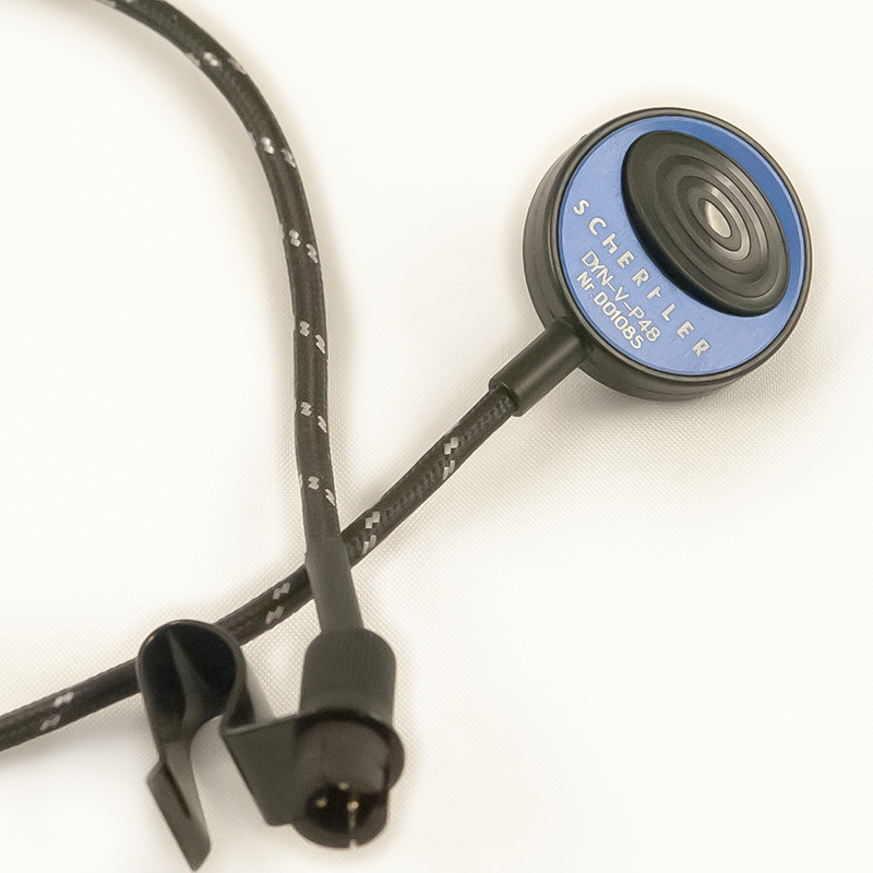 Schertler DYN P48 Contact Microphone Series. Pictured here is the DYN V P48 for violin.