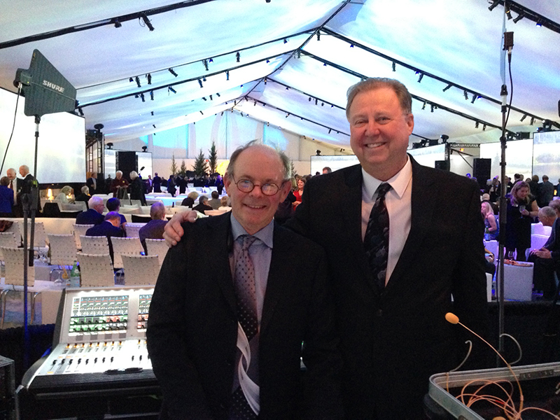 George Relles and Don Ross with George Relles Sound at the University of Oregon fundraising event.