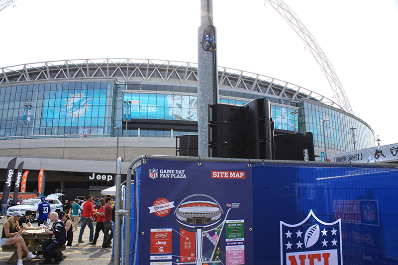 NFL Teams, and Outline Loudspeakers, Return to Wembley Stadium FOH