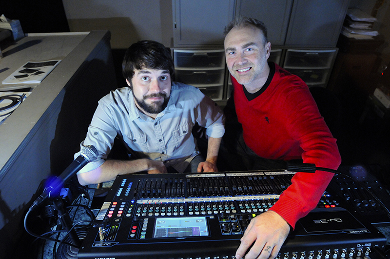 Lead audio tech Ross Anglin and Pastor Jason Brooks at Crossland Community Church, which recently upgraded with Allen & Heath Qu-series consoles.