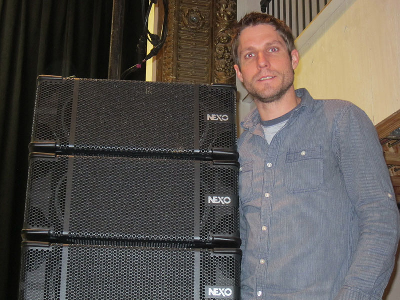 Grant Cambridge, Managing Director, Event Enterprises, with some of the company’s NEXO speakers.