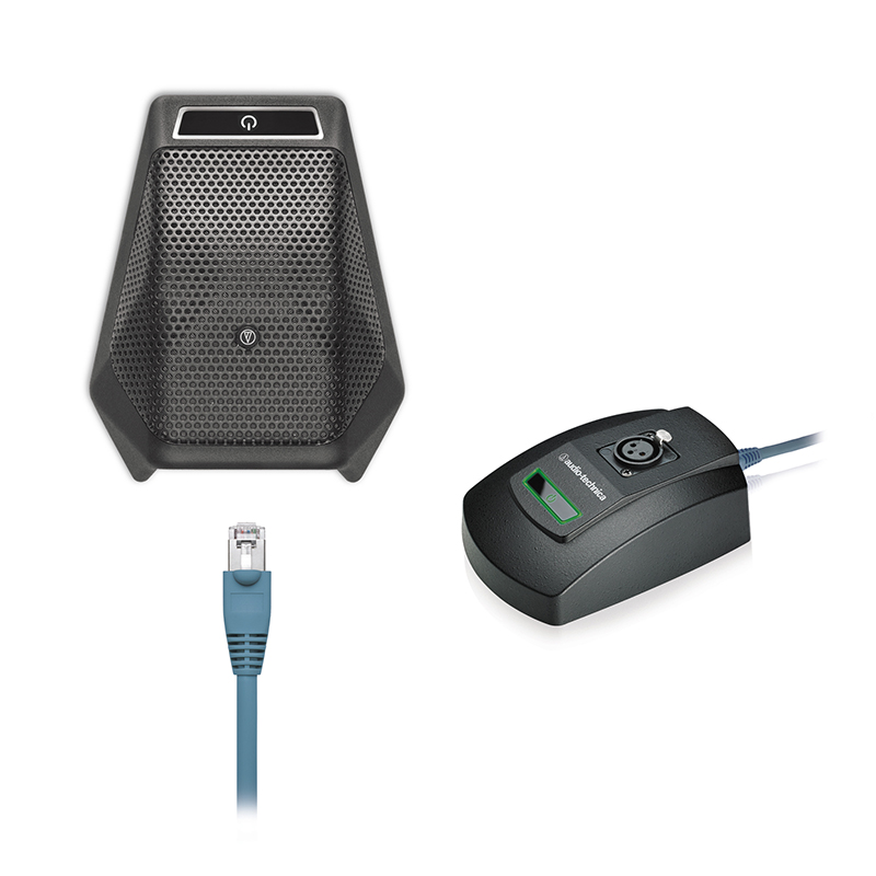 Audio-Technica noted that its ATND971 Dante-enabled cardioid condenser boundary microphone and the ATND8677 Dante-enabled microphone desk stand (pictured here) are both compatible with Symetrix SymNet Composer 3.0 open-architecture design software.