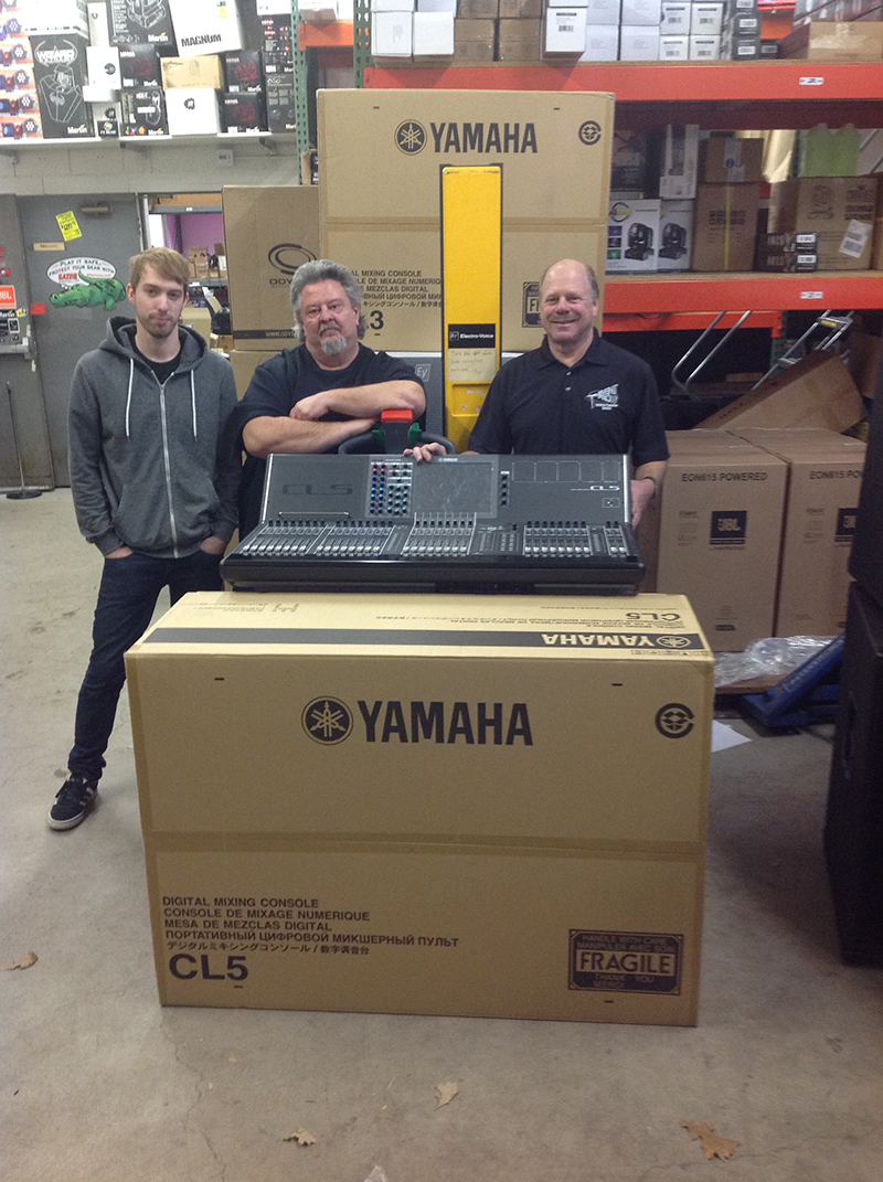 Audun Hatlehol, systems manager for Event Pro, Inc.; Larry Fisher, owner Metro Sound and Lighting; Neal Wallace, owner, Event Pro, Inc. Hastings, MN