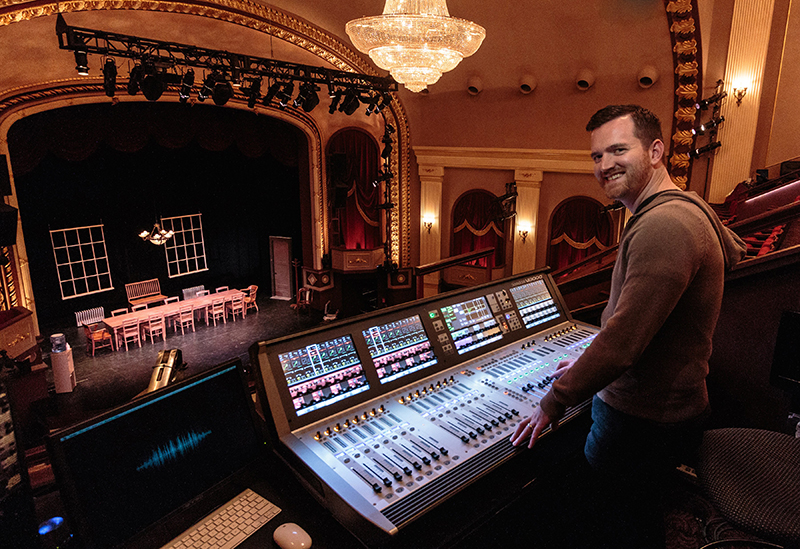 Having relied on a Harman Soundcraft MH3 console for many years, the in-house staff at Cocoa Village Playhouse in Cocoa, FL recently upgraded to a full digital infrastructure that includes a Soundcraft Vi3000 console. Pictured here with the console is Gavin Little, lead audio/sound designer at the venue.