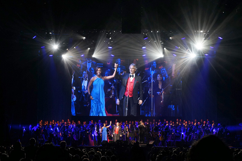 Andrea Bocelli and Heather Headley at Hard Rock Live