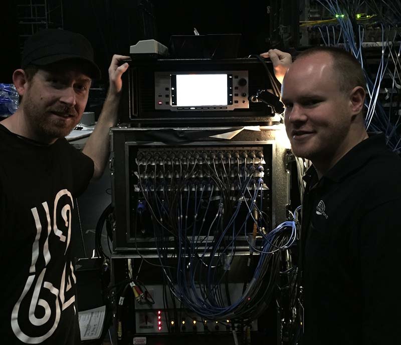 Beyoncé’s Monitor Engineer, James Berry (l), and her FOH Engineer, Stephen Curtin (r). 