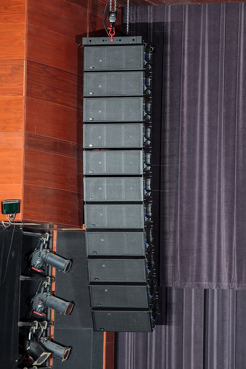 Meyer Sound array at Northern Alberta Jubilee Auditorium in Edmonton, Alberta, Canada