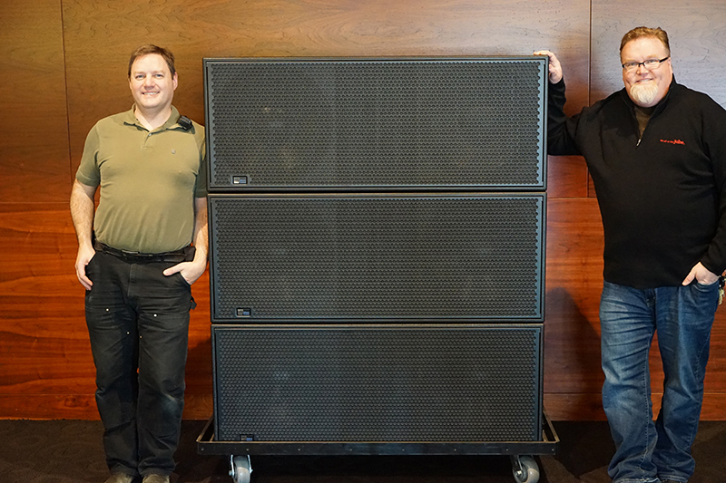  L to R: Craig Spallin (Head Audio Technician), Mark Belkie (Technical Coordinator for Audio) at Southern Alberta Jubilee Auditorium