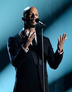 apper Common performs 'Glory' onstage during The 57th Annual GRAMMY Awards at the STAPLES Center on February 8, 2015 in Los Angeles, California. (Photo by Kevork Djansezian/Getty Images)