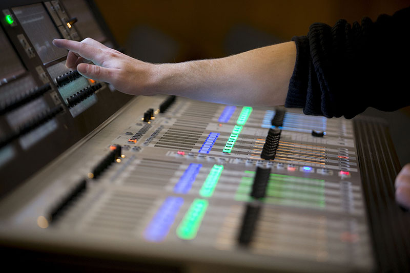 Soundcraft Vi3000 console at the FOH desk in Liverpool Philharmonic Hall (c) Deana Kay
