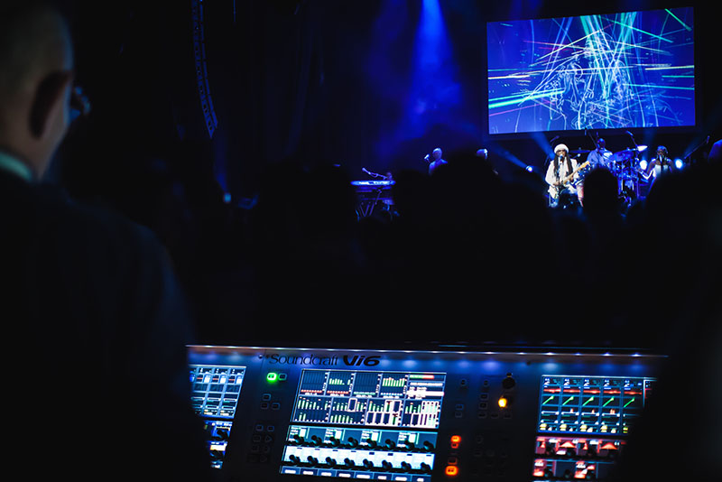 Soundcraft Vi Series Consoles at the Nile Rodgers Show broadcast from IndigO2 in London (c) Tex Ranger/LiveFi, 2014
