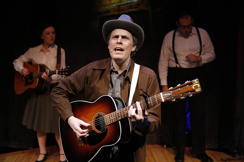 (L - R): Sylvie Davidson, Matty Charles and Nicholas Mongiardo-Cooper in Lonesome Traveler at 59E59 Theaters (c) Carol Rosegg