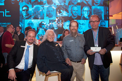 Scott Gledhill, International Sales Manager, Meyer Sound; Helen Meyer, Executive VP, Meyer Sound; John Meyer, President and CEO, Meyer Sound; and Asle Nilsen, Head of Audio, Bright Norway