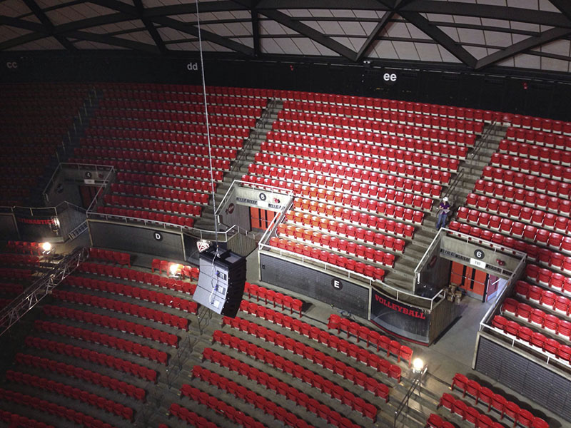Spectrum Engineers and Poll Sound design and install a multi-zonable audio system built around Kara and ARCS WiFo enclosures for sports and concert reinforcement