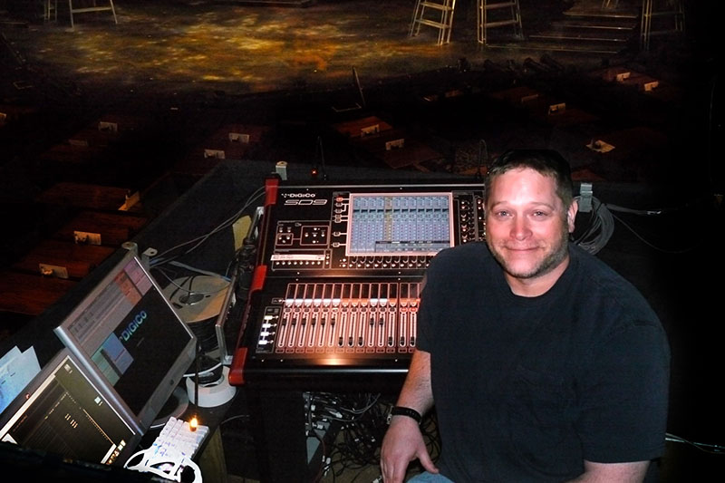 Sound Designer Russ Haynes at CDT’s new DiGiCo SD9T (c) Jay Reilly