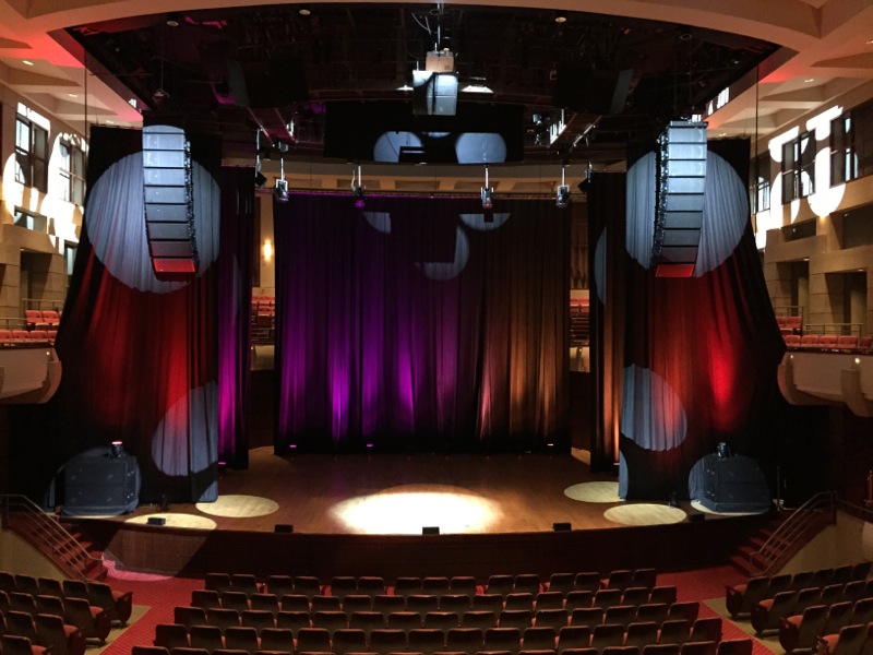 LYON linear sound reinforcement system inside Jemison Concert Hall at Alys Stephens Performing Arts Center