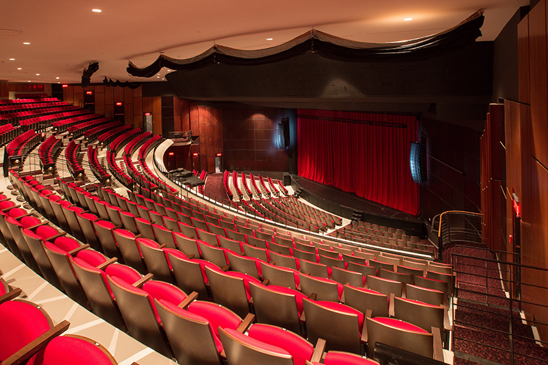 On stage, in-house and touring productions’ performers have eight Outline DVS 10 P wedges and two DVS 115 SW subs at their disposal.