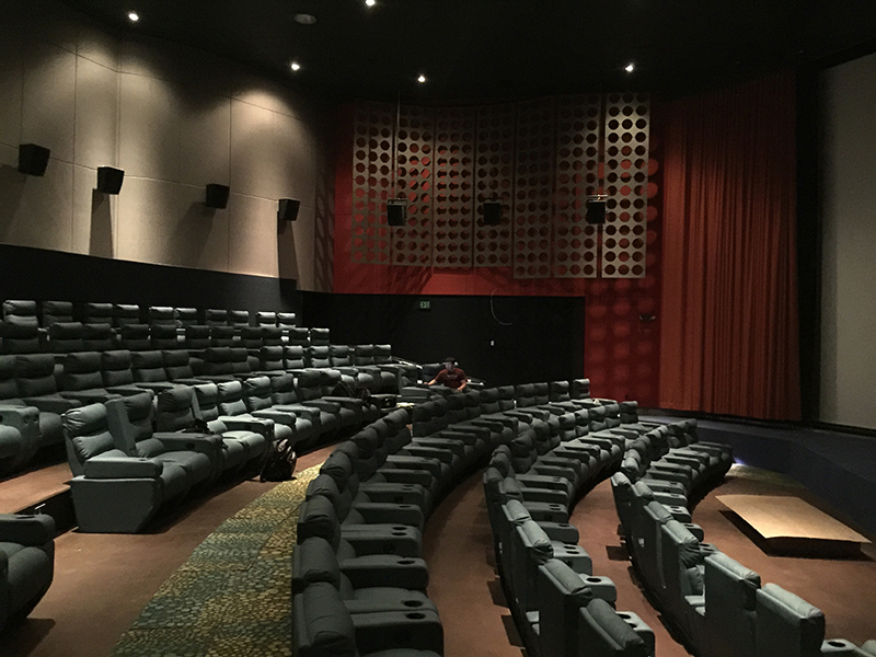 Cooper Auditorium also features a Christie CP4230 DLP digital cinema projector and electronically reclining leather seats.