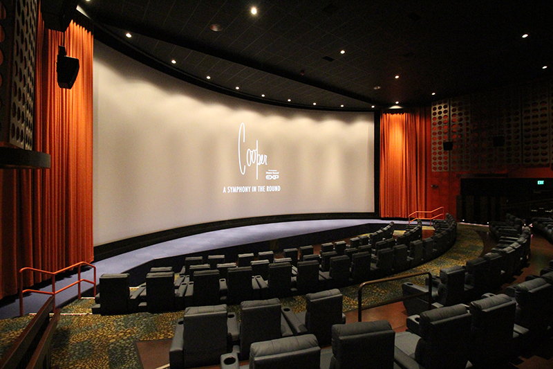 The curved, 64-foot PLF screen is the state's largest.