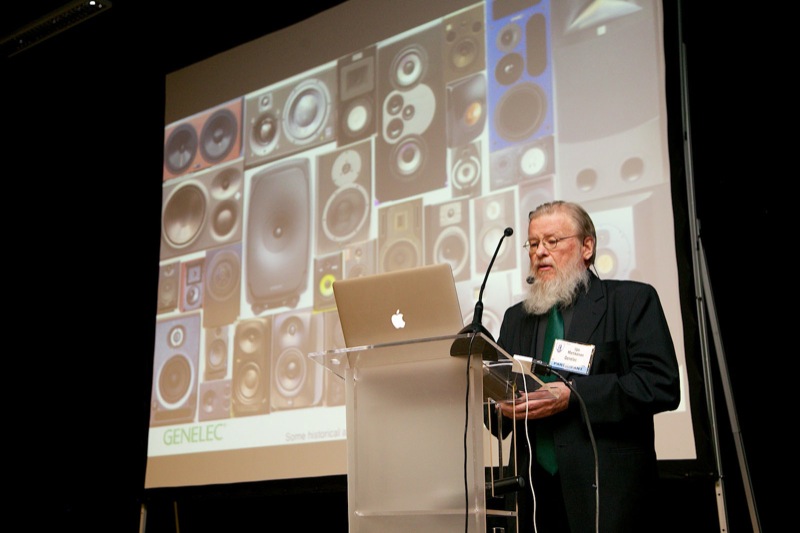 Genelec Chairman Dr. Ilpo Martikainen delivers the Heyser Memorial Lecture at the 138th AES International Convention in Warsaw, Poland.