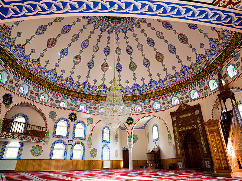 Interior of Yunus Emre Turkish Mosque