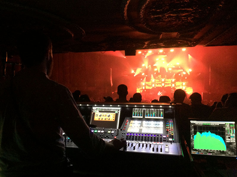 Brett Orrison, mixing FOH and the live stream/recording for Widespread Panic.
