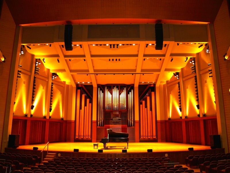 Inside the concert hall at Benaroya, where Symetrix SymNet provides flexible processing to the $120m facility.