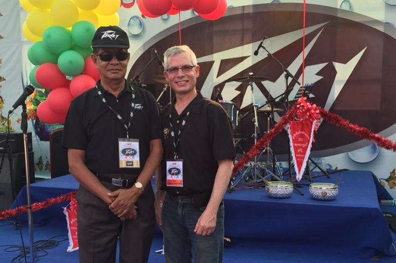 Tri-Treasures International's Kway Zin Latt and Peavey Electronics audio consultant Kent Morris