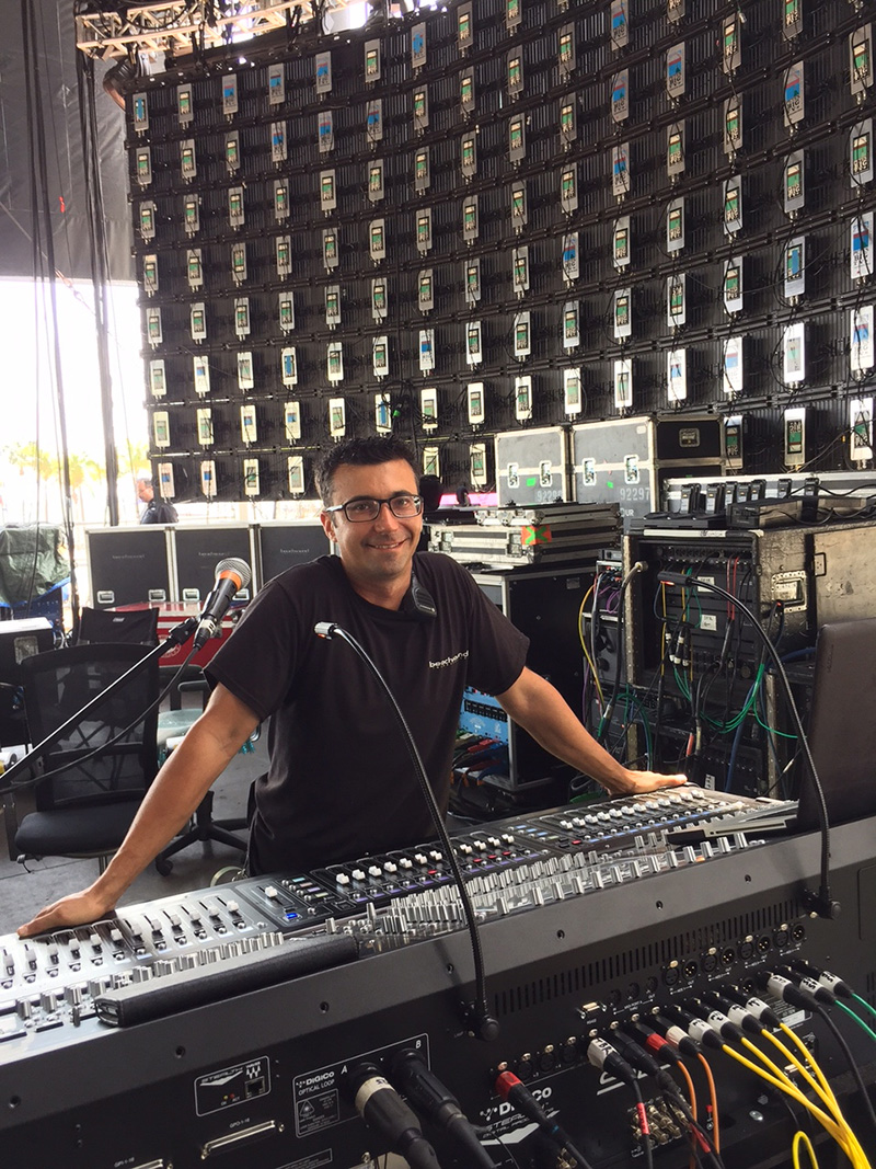 Troy Arabia, Main Stage monitor engineer, used a DiGiCo SD10.