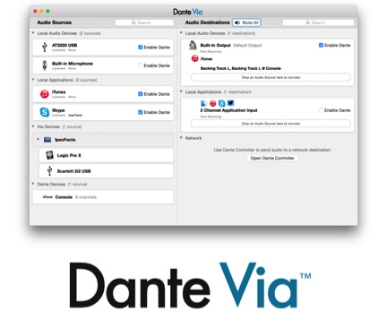 Dante Via software