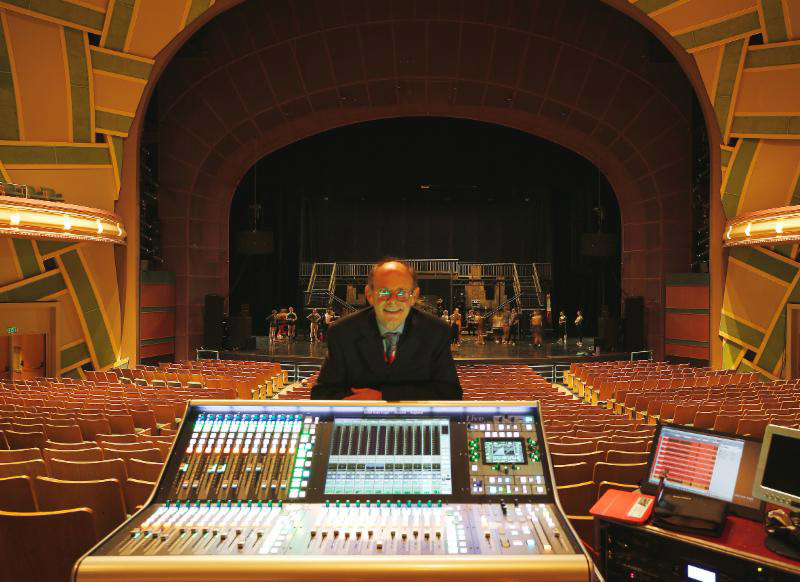 George Relles with the SSL Live. L500 Console at the Hult Center (c) George Relles