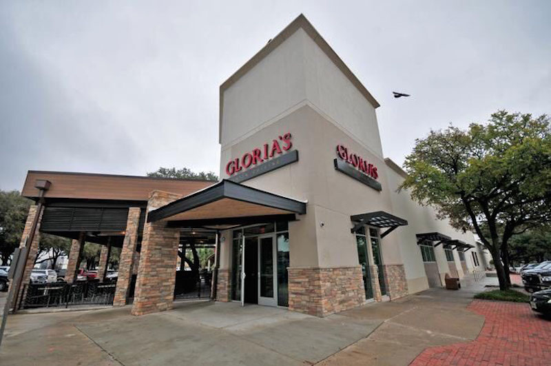 The exterior of the newly renovated Addison, Texas location of Gloria’s Latin Cuisine, featuring immersive AVL sourced through Guitar Center Professional. Photo courtesy of Custom Audio Video Services. © 2015.