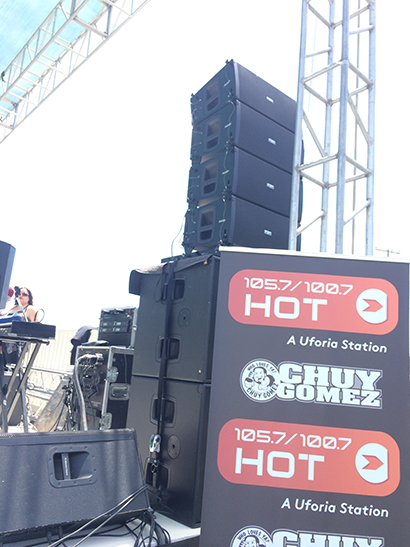 FBT's gear set up for the Hot 105.7 music festival in California