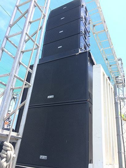 FBT's gear set up for the Hot 105.7 music festival in California