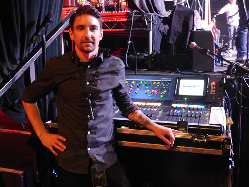 Justin Roberts, Monitor Engineer, runs the iLive T-112 during performances. 