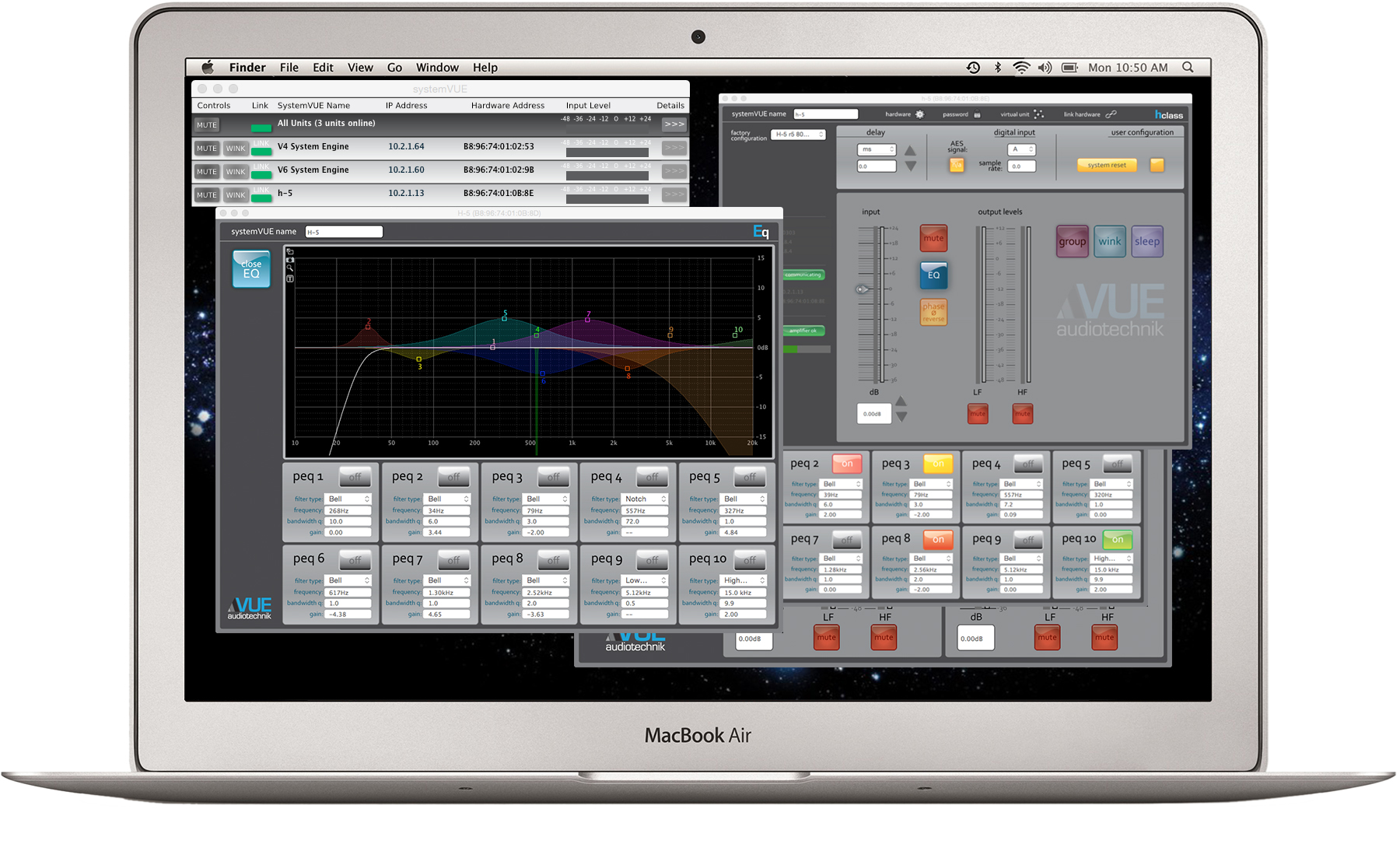 System VUE 3.8.0 running on a MAC laptop