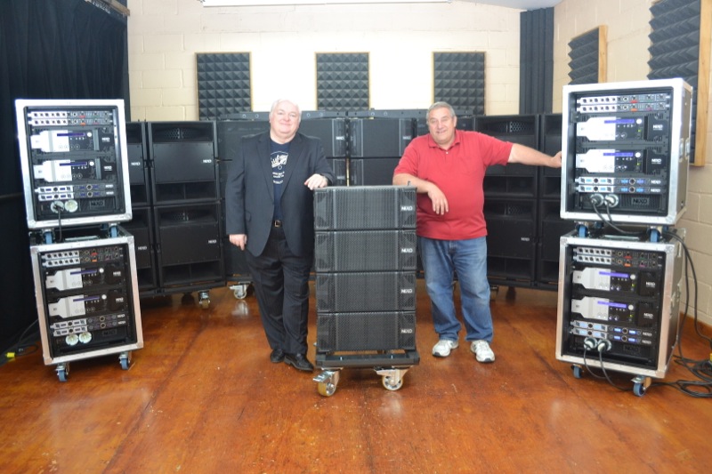 Audio Inc. staff with Yamaha consoles