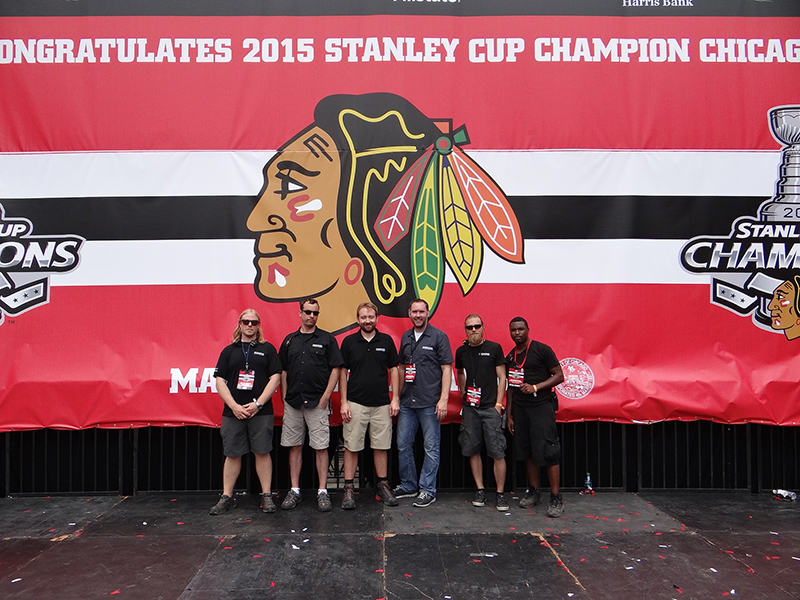 Technotrix Crew (left to right): Brent Bernhardt, Kevin Kiefer, Andy Kuhlmann, Brandon Lewis, Chris Bonifas and Martin Harris. Not pictured, Josh Clark and Richard Schroeder