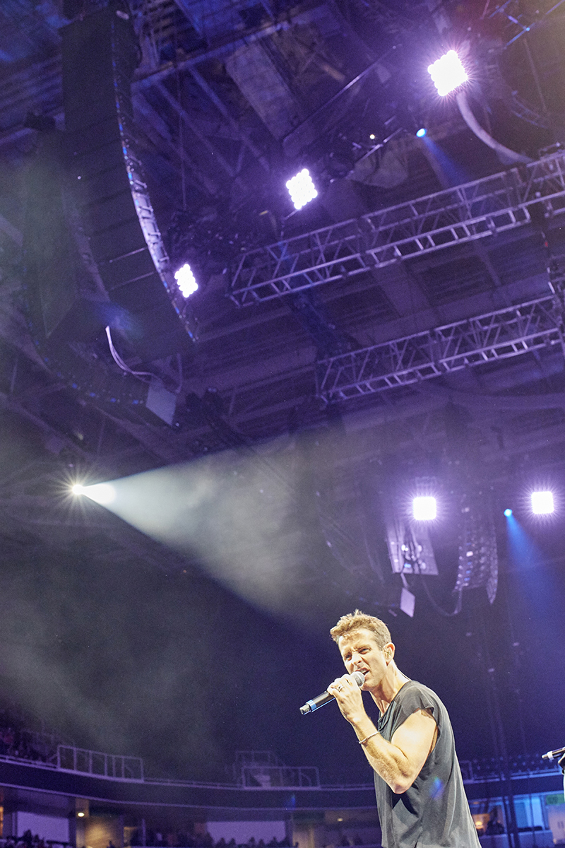 New Kids on the Block performing on their "The Main Event" tour with Meyer Sound LYON reinforcement