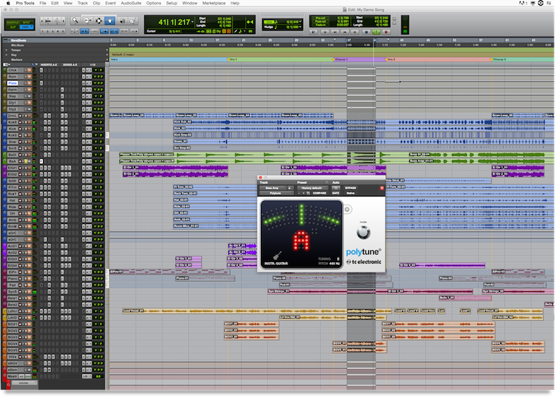 PolyTune Plug-in polyphonic tuner plug-in screenshot